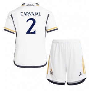 Real Madrid Daniel Carvajal #2 Hemmakläder Barn 2023-24 Kortärmad (+ Korta byxor)